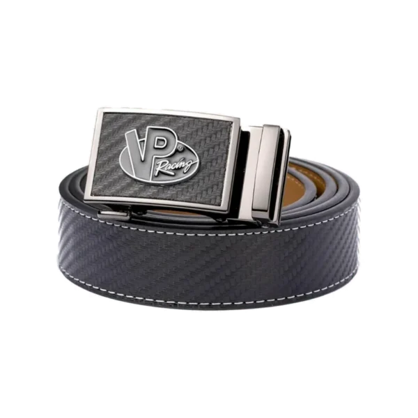 VP Racing Leather Belt with Brushed Metal Belt Buckle
