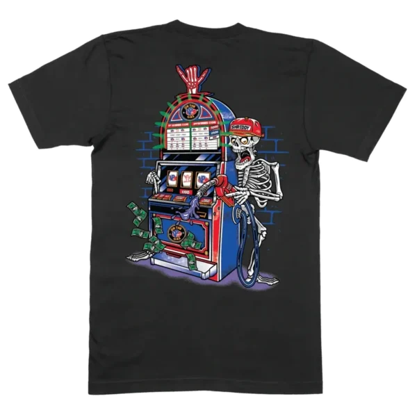 VP Racing Shreddy Lyfe X VP Racing "Skeleton Slot Machine" T-Shirt — BLACK / 2X-LARGE